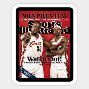 Shaquille O'Neal & LeBron James Sports Illustrated Sticker